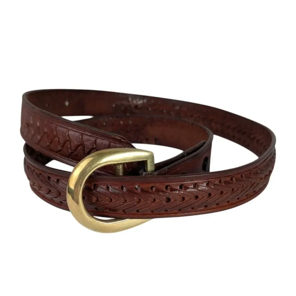 Belt made in USA solid brass buckle Y2k 34